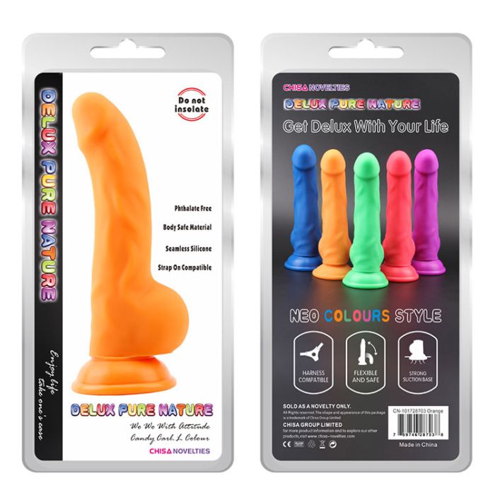 Carl L. Orange Turuncu Renkte Sıvı Silikon Dildo