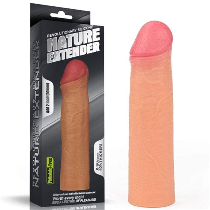 5 cm Dolgulu Lovetoy Nature Extender Premium Penis Kılıfı Ten