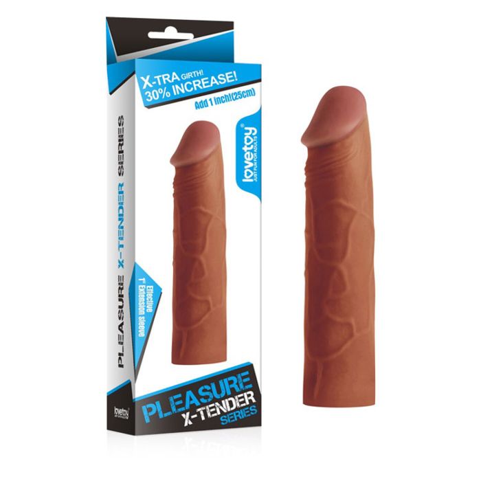 2,5 cm Uzatmalı X-Tender Et Penis Kılıfı Melez