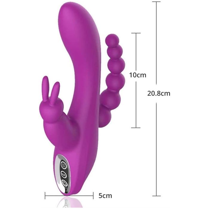 USB Şarjlı Klitoral & Anal Uyarıcılı Teknolojik Vibratör - Mor