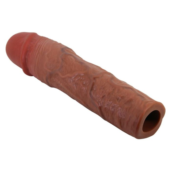 7,6 cm Dolgulu Premium Melez Rengi Silikon Penis Kılıfı - Stevenson