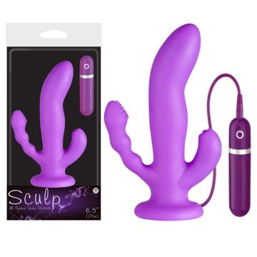 17 cm Sculp Silikon Uyarıcılı Titreşimli Çatal Vibratör