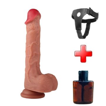 Belden Bağlamalı Uzaktan Kumandalı USB Manyetik Şarjlı 21,5 cm İleri Geri Hareketli Titreşimli Dildo - Baird - 1