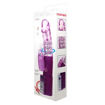 24 cm Oynar Başlı Klitoris Uyarıcılı Teknolojik Vibratör Penis