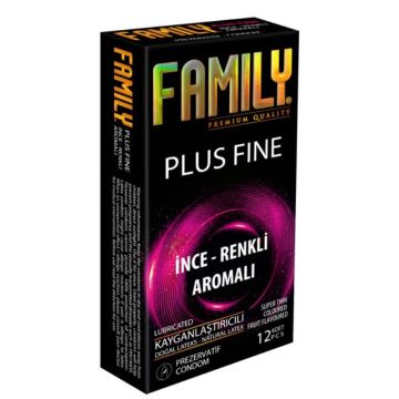 Family Plus Fine Süper İnce Renkli ve Meyve Aromalı Prezervatif