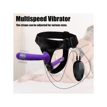 Siyah Double Dong Çift Taraflı Titreşimli Bisex Dildo Vibratör - 1