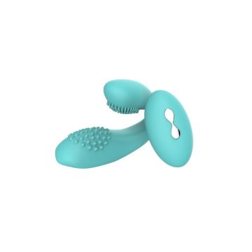 Kablosuz Kumandalı Tırtıklı Klitoris ve G-Spot Uyarıcı 2 in 1 Çift C Vibratör