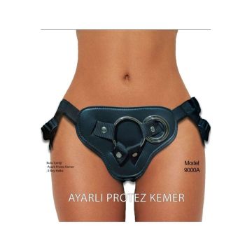 Siyah Ayarlanabilir 3 Halkalı Belden Bağlama Strap-On Kemeri - 1