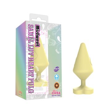 Small Luv Heart 9 cm Sarı Kalpli Silikon Anal Plug - 1