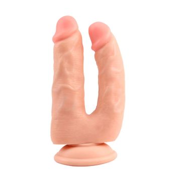 18 cm Brumeo İki Uçlu Vantuzlu Çatal Dildo