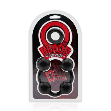 33 cm O Beads Silicone İri Anal Toplar - Siyah