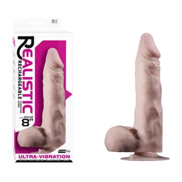 20 cm Realistic Şarjlı Gerçekçi Vibratör - Model 2