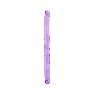 Çift Taraflı Esnek Dildo 34 cm Gerçekçi Dokulu Mor
