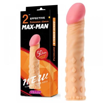 50mm Uzatmalı Dolgulu Et Dokulu Max Man Penis Kılıfı