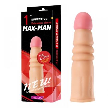 25mm Uzatmalı Dolgulu Et Dokulu Max Man Penis Kılıfı