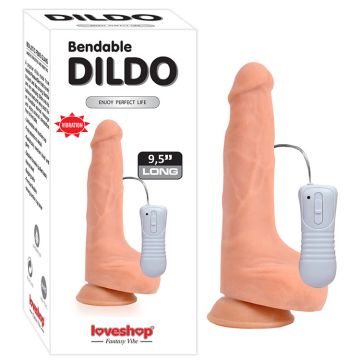 24 cm Bükülebilir Titreşimli Ten Rengi Realistik Penis