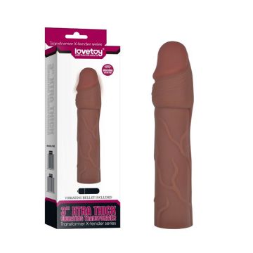 7,5 cm Uzatmalı X-Tender Et Dokulu Titreşimli Penis Kılıfı Melez