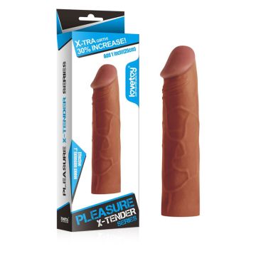 2,5 cm Uzatmalı X-Tender Et Penis Kılıfı Melez