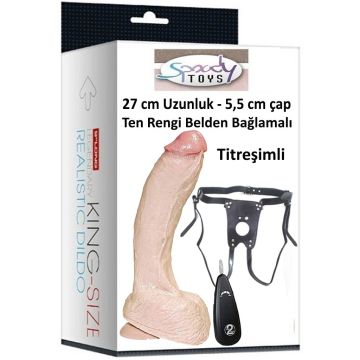 27 cm Titreşimli Ten Rengi Haydut Belden Bağlamalı Vibratör