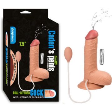 19 cm Su Fışkırtmalı Titreşimli Realistik Penis