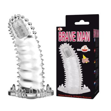 4 cm Uzatmalı Eğik Titreşimli Şeffaf Penis Kılıfı