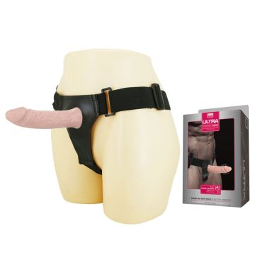 15.5 cm İçi Boş Titreşimli Belden Bağlamalı Ten Rengi Protez Vibratör | Güvenilir Sexshop - 4