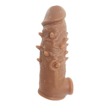 3,5 cm Dolgulu Realistik Et Dokulu Penis Kılıfı
