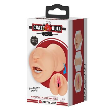 3 Boyutlu Ten Rengi Suni Oral & Vajinal Mastürbatör - Zoey - 1