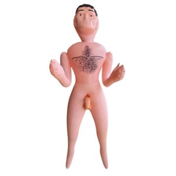 18 cm Titreşimli Penisli 2 İşlevli Realistik Suni Şişme Erkek Manken - Eran - 1