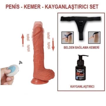23 cm Belden Bağlamalı Titreşimli Realistik Dildo Penis