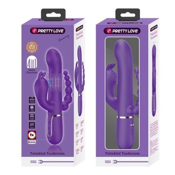 Manyetik Şarjlı Oynar Gövdeli Klitoral & Anal Uyarıcılı Teknolojik Vibratör - Mor