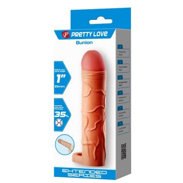 2,5 cm Dolgulu Premium Ten Rengi Silikon Penis Kılıfı - Bunion