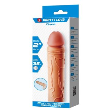 5 cm Dolgulu Premium Ten Rengi Silikon Penis Kılıfı - Chane