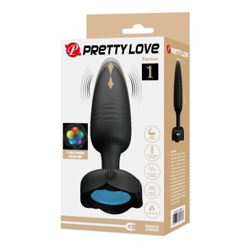 USB'den Manyetik Şarjlı 10 Farklı Titreşimli İleri Geri Hareketli 5 Led Işıklı Silikon Anal Plug - Tarion