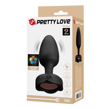 USB'den Manyetik Şarjlı 10 Farklı Titreşimli 5 Led Işıklı Silikon Anal Plug - Varian