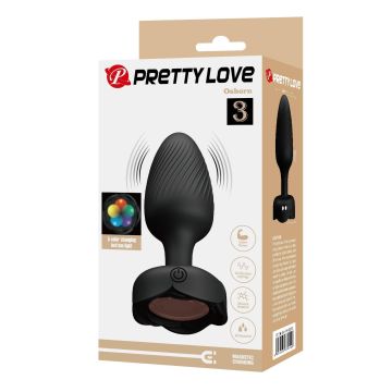 USB'den Manyetik Şarjlı 10 Farklı Titreşimli 5 Led Işıklı Silikon Anal Plug - Osborn