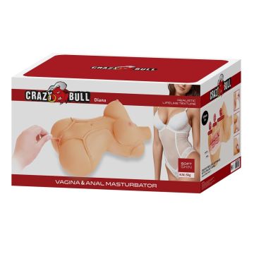 3 Boyutlu İki İşlevli Yarım Vücut Anal Vajinal Silikon Seksi Manken - Diana