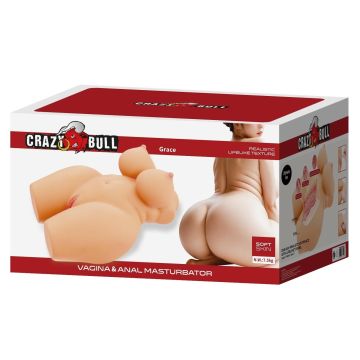 3 Boyutlu İki İşlevli Büyük Kalçalı Yarım Vücut Anal Vajinal Silikon Seksi Manken - Grace