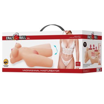3 Boyutlu İki İşlevli Yarım Vücut Anal Vajinal Silikon Seksi Manken - Mia 