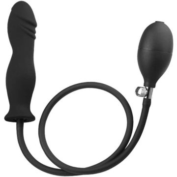 Şişebilen Pompalı Boğumlu Anal Plug Siyah