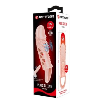 2,5 cm Dolgu Uzatmalı Titreşimli Penis Kılıfı Prezervatif Vibratör