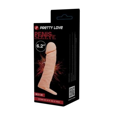 4 cm Dolgulu Realistik Uzatmalı Penis Kılıfı Dildo Ten Rengi Penis