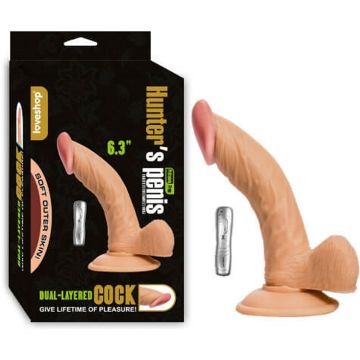16 cm Hunters Titreşimli Ten Rengi Realistik Penis