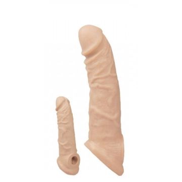 X-Tender Series Pleasure 6,5 cm Uzatmalı Ten Rengi Realistik Penis Kılıfı