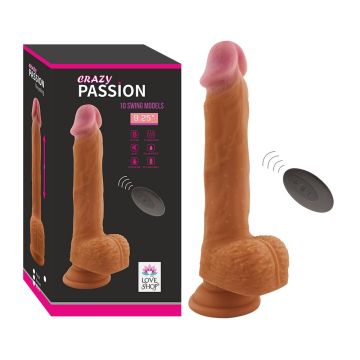 23,5 cm Şarjlı Uzaktan Kumandalı 360° Oynarbaşlı Vantuzlu Titreşimli Silikon Penis