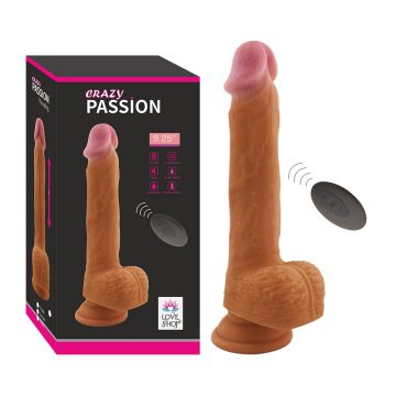 23,5 cm Şarjlı Uzaktan Kumandalı İleri Geri Hareketli Vantuzlu Titreşimli Silikon Penis