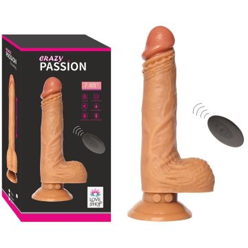 21 cm Şarjlı Uzaktan Kumandalı İleri Geri Hareketli Vantuzlu Titreşimli Silikon Penis