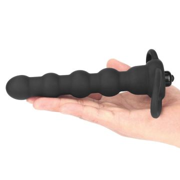 Çift Kavrama Halkalı Titreşimli 14 cm Anal Plug Vibratör
