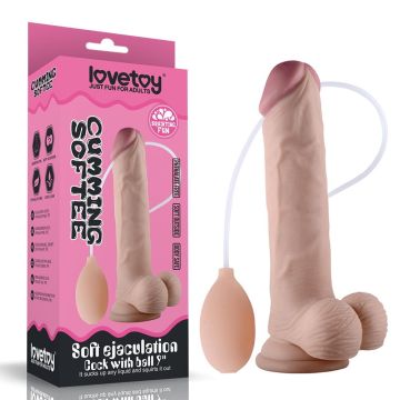 Su Fışkırtmalı Vantuzlu Ten Dokulu 23 cm Penis - 1