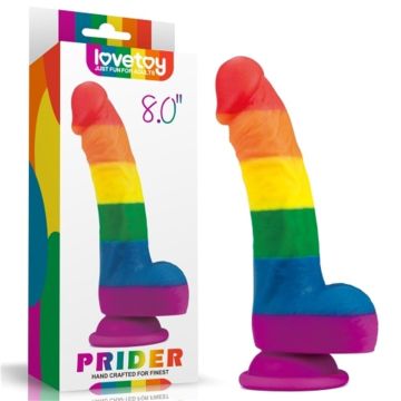 20 cm Renkli Realistik Vantuzlu Penis